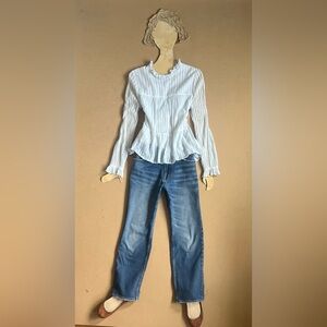 Sézane Striped Gabbie Blouse sz 40